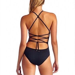 VITAMIN A Swimsuit High Neck Mesh Rayna Solid Black size L no ordinary bikini